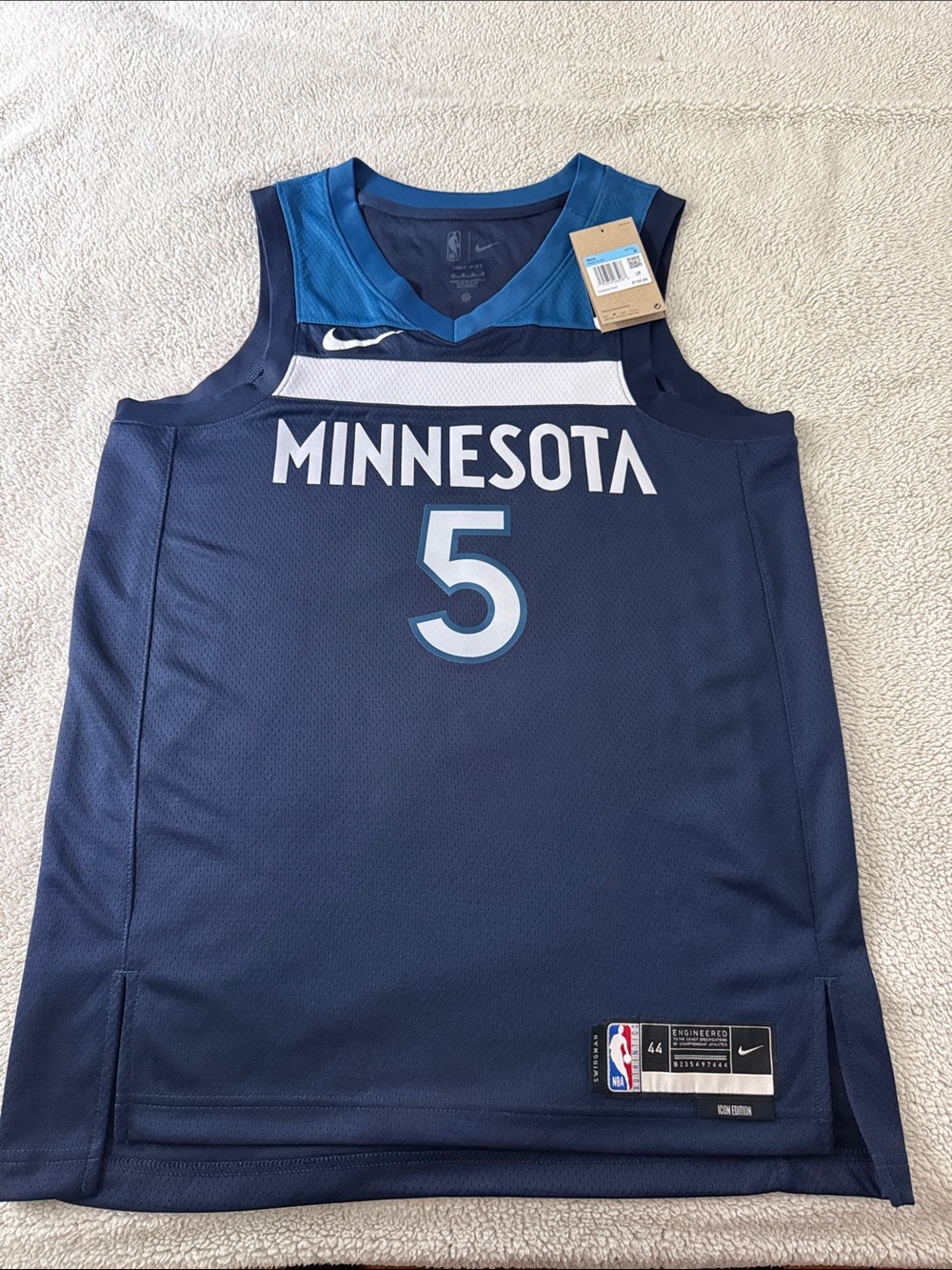Minnesota Timberwolves #5 Anthony Edwards NBA Icon Edition Nike Swingman Jersey - Picture 2 of 9